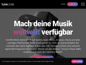 'tunecore.de' screenshot