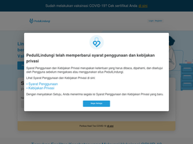 'pedulilindungi.id' screenshot