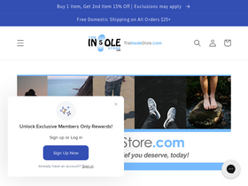'theinsolestore.com' screenshot