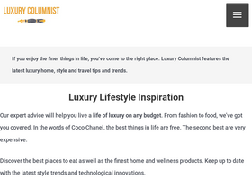'luxurycolumnist.com' screenshot