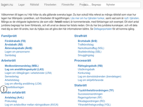 'lagen.nu' screenshot