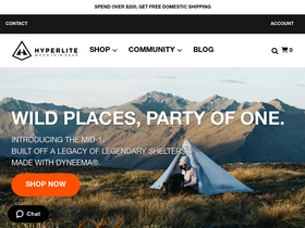 'hyperlitemountaingear.com' screenshot