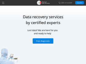 'platinumdatarecovery.com' screenshot