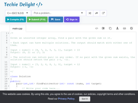 'techiedelight.com' screenshot