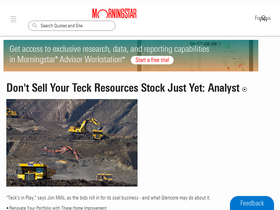 'morningstar.ca' screenshot