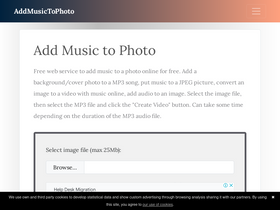 'addmusictophoto.com' screenshot