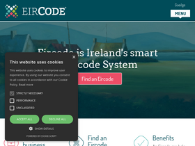 'eircode.ie' screenshot
