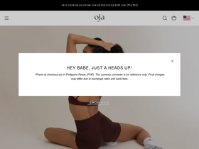 OJA Wear website screenshot