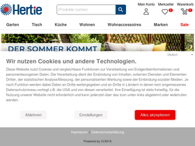 'hertie.de' screenshot