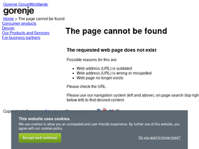 'gorenje.com' screenshot