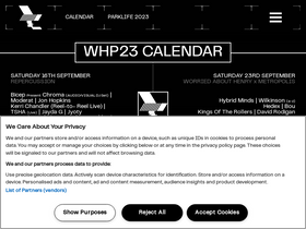 'thewarehouseproject.com' screenshot