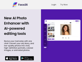 Face26 - Revitalize photos with AI: enhance, unblur, colorize, animate, and restore effortlessly.