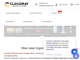 'cloudraylaser.com' screenshot