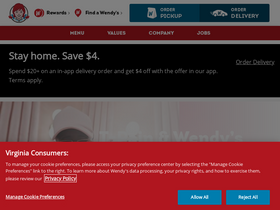'wendys.com' screenshot