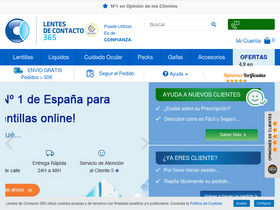'lentesdecontacto365.es' screenshot