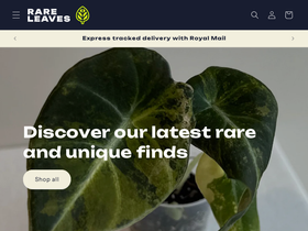 rare-leaves.com homepage screenshot