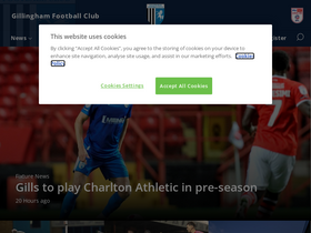 'gillinghamfootballclub.com' screenshot