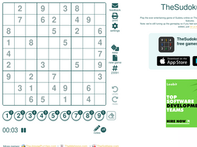 'thesudoku.com' screenshot