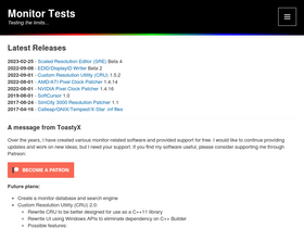 'monitortests.com' screenshot