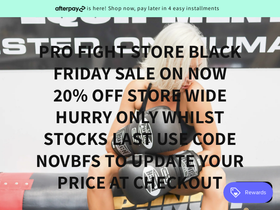 profightstore.com.au homepage screenshot