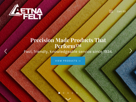 aetnafelt.com homepage screenshot