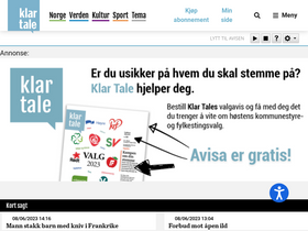 'klartale.no' screenshot