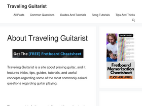 'travelingguitarist.com' screenshot