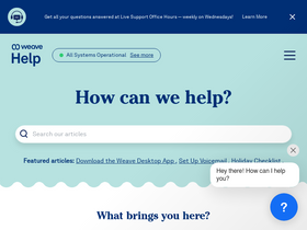 'weavehelp.com' screenshot