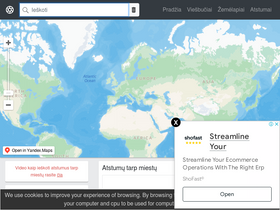 'atstumai.lt' screenshot