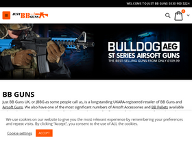 'justbbguns.co.uk' screenshot