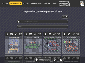 'mindustryschematics.com' screenshot