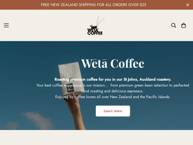 wetacoffee.co.nz homepage screenshot