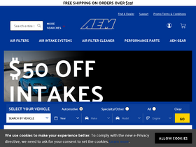 'aemintakes.com' screenshot