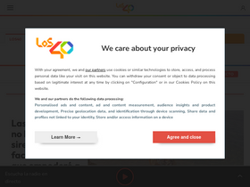 'los40.com' screenshot