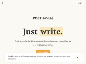 'posthaven.com' screenshot