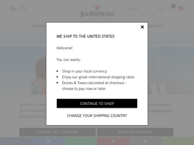 'joebrowns.co.uk' screenshot