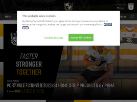 'port-vale.co.uk' screenshot