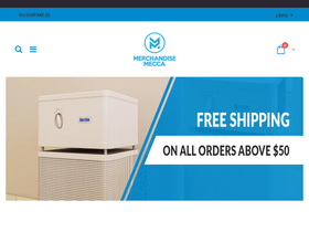 Merchandise Mecca homepage screenshot
