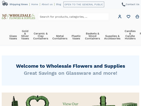 'wholesaleflowersandsupplies.com' screenshot