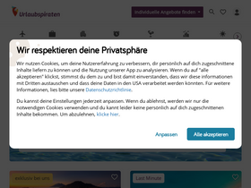 'urlaubspiraten.de' screenshot