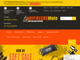 'adventuremoto.com.au' screenshot