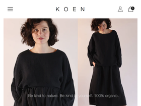 koen-organicfashion.com homepage screenshot