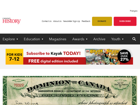 'canadashistory.ca' screenshot