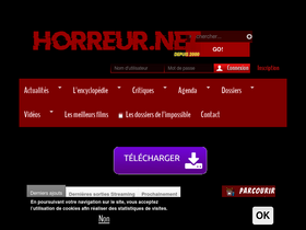 'horreur.net' screenshot