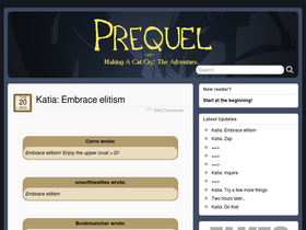 'prequeladventure.com' screenshot