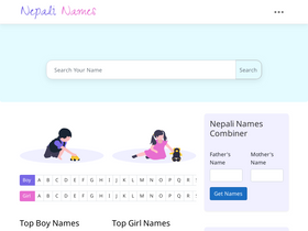 'nepalinames.com' screenshot