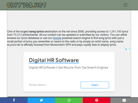 'elyrics.net' screenshot