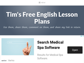 'freeenglishlessonplans.com' screenshot