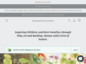 gnomesandacorns.ca homepage screenshot