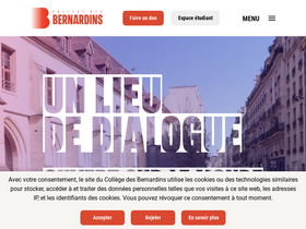 'collegedesbernardins.fr' screenshot